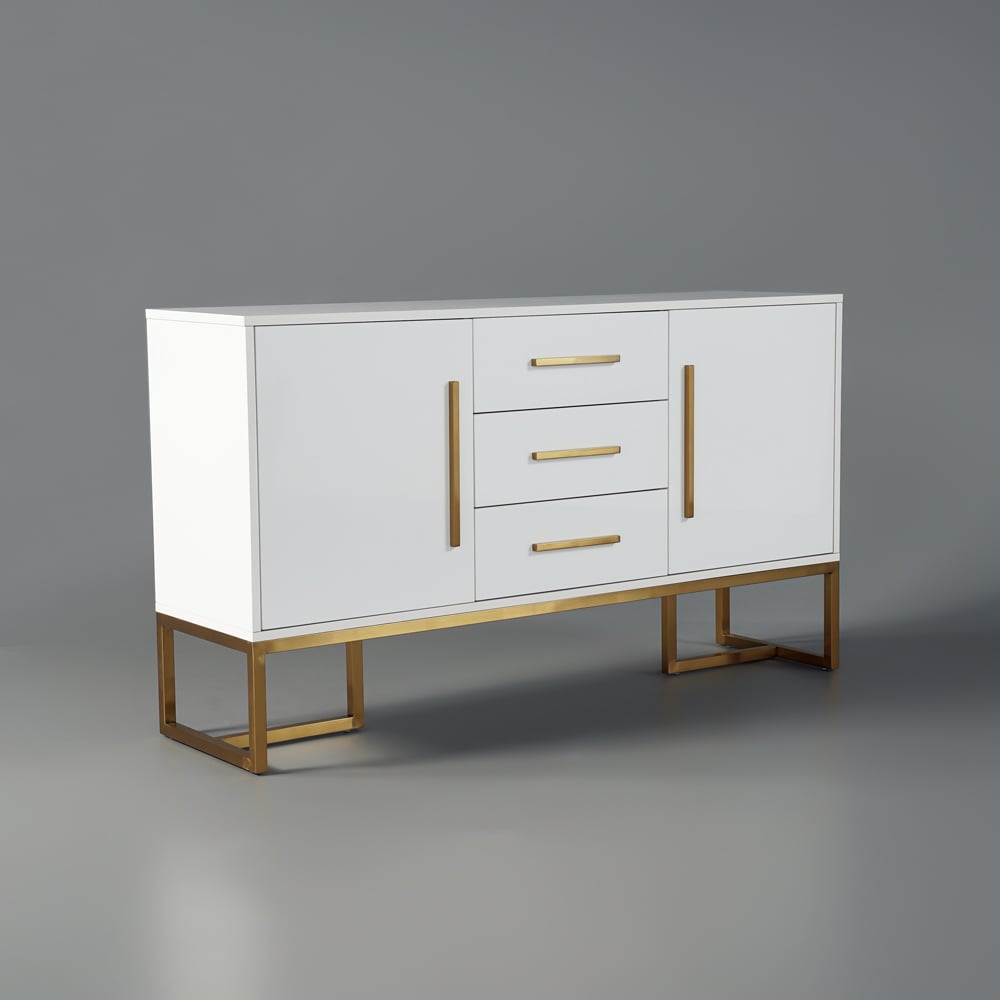 Stovf Wood Kitchen Sideboard with Drawers Modern Sideboard Buffet White
