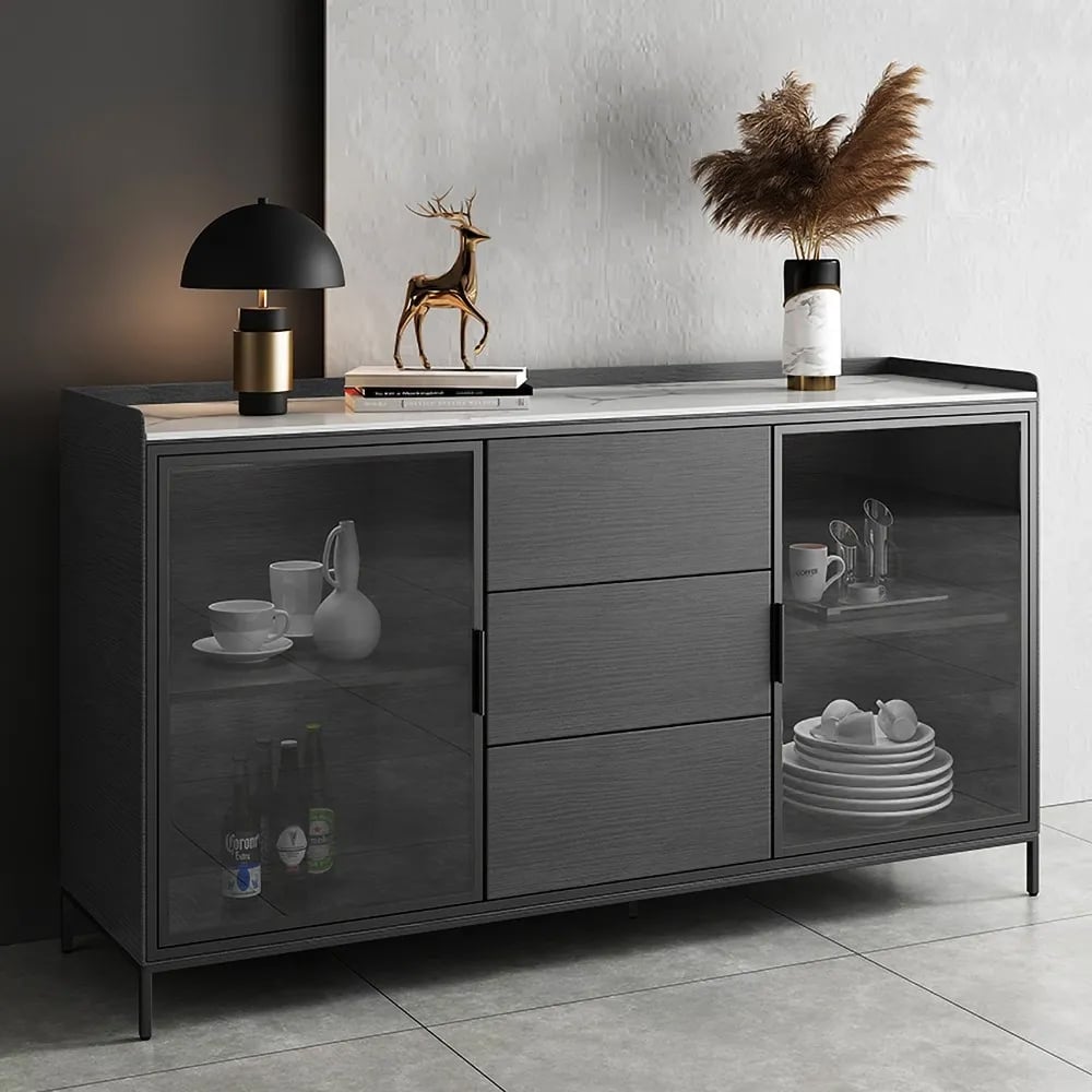 Sideboard Buffet Doors&Drawers Sintered Stone Top Modern Sideboard Cabinet 47.2" W x 15.7" D x 36.2" H