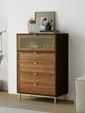 Mid Century Walnut Dressers with Deep Drawers Walnut