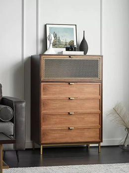 Mid Century Walnut Dressers with Deep Drawers Walnut