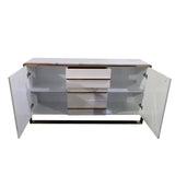 Cylina Glossy Buffet & Sideboard with 3 Drawers & 2 Doors White