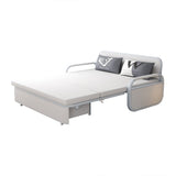 Modern Convertible Sleeper Sofa Cotton & Linen Upholstery with Storage White