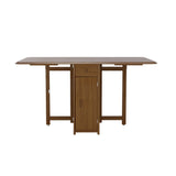 Modern Solid Wood Folding 5 Piece Dining Table Set for 4 Walnut