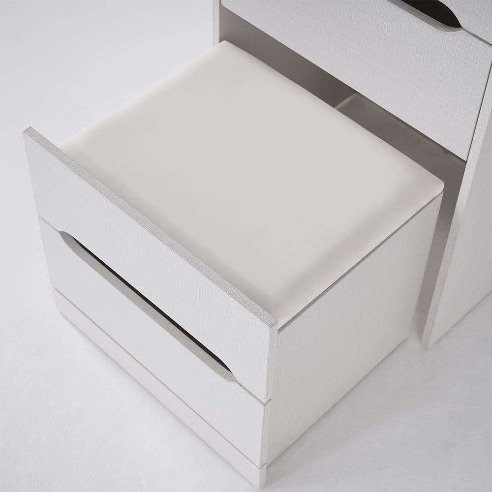 Versatile Mini Vanity Desk and Bedside Table Combo White