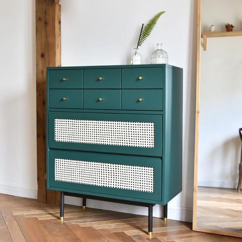 Ratta Modern Dresser Cabinet Drawer Storage with 8 Drawers in Green Green