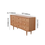 Rustic Bedroom Dresser with 9 Drawers Wooden Chest of Drawers with Gold Knobs Cherry