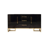 Stovf Wood Kitchen Sideboard with Drawers Modern Sideboard Buffet Black