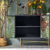 Modern Sideboard Buffet Colored Drawing Surface Tempered Glass Doors 41.3"W x 13.8"D x 31.5"H
