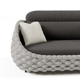 Tatta 2-Seater Woven Rope Outdoor Sofa Patio Loveseat Removable Cushion Gray & Black Gray