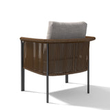 3Pcs Modern Coffee Rattan Outdoor Sofa Set with Glass Top Coffee Table and Gray Cushion Coffee