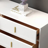 Beautiful Cream Color Dresser Cabinet with 6 Drawers - Perfect Bedside Storage Solution White