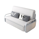 Modern Convertible Sleeper Sofa Cotton & Linen Upholstery with Storage White