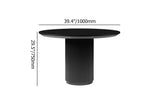 Japandi Round Small Dining Table for 2 Person Natural Wood Tabletop Black