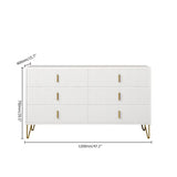 Beautiful Cream Color Dresser Cabinet with 6 Drawers - Perfect Bedside Storage Solution White