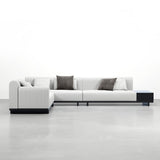 Modern Corner L-Shaped Sectional Sofa Cotton & Linen with Side Open Storage Light Gray