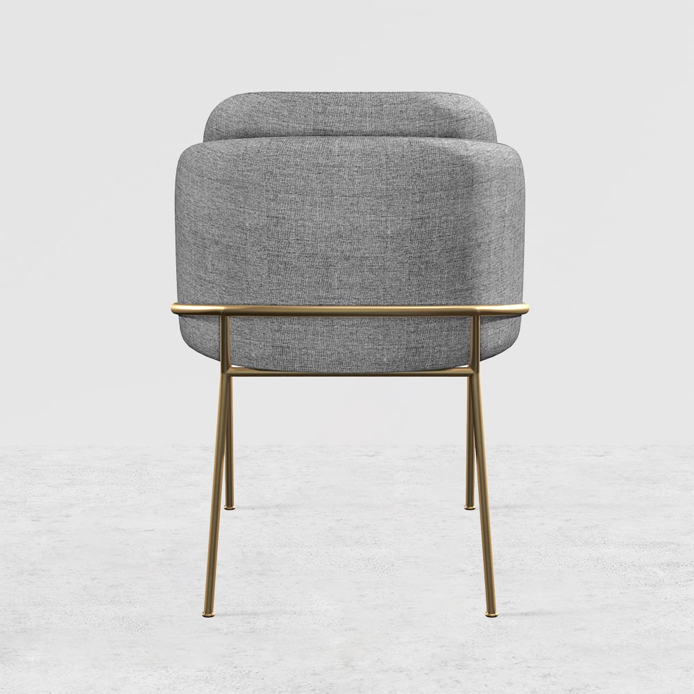 Linenic Modern Dining Chair Modern Cotton&Linen Upholstered Side Chair in Gold Gray