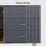 Modern Sideboard Sintered Stone Top Luxury Buffet Tempered Glass Doors Blue