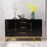 Stovf Wood Kitchen Sideboard with Drawers Modern Sideboard Buffet Black