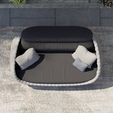 Tatta 2-Seater Woven Rope Outdoor Sofa Patio Loveseat Removable Cushion Gray & Black Gray