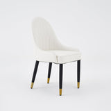 Modern PU Leather (Set of 2) Dining Chairs with Metal Legs White