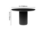 Japandi Round Small Dining Table for 2 Person Natural Wood Tabletop Black