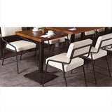 Industrial Upholstered Dining Chair White PU Leather Dining Chair (Set of 2) White