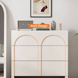 apandi Cream White Dresser Nordic Arch Chest of Drawers Storage Cabinet 3