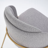 Linenic Modern Dining Chair Modern Cotton&Linen Upholstered Side Chair in Gold Gray