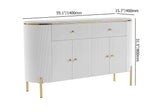 Yelly Modern Marble Top Buffet & Sideboard Doors & Drawers & Shelves White