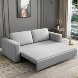 Sofa Bed Convertible Sleeper Couch Cotton & Linen Upholstery with Storage Gray
