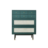 Ratta Modern Dresser Cabinet Drawer Storage with 8 Drawers in Green Green