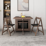 Ultic 5-Piece Modern 59" Rectangle Dining Table Set Ash Wood Foldable Walnut Walnut