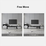 Fero Minimalist Rectangle Extendable TV Stand with 3 Drawers Up to 120" Gray