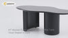 Japandi Funky Wood Coffee Table with Abstract Cloud Shaped Black