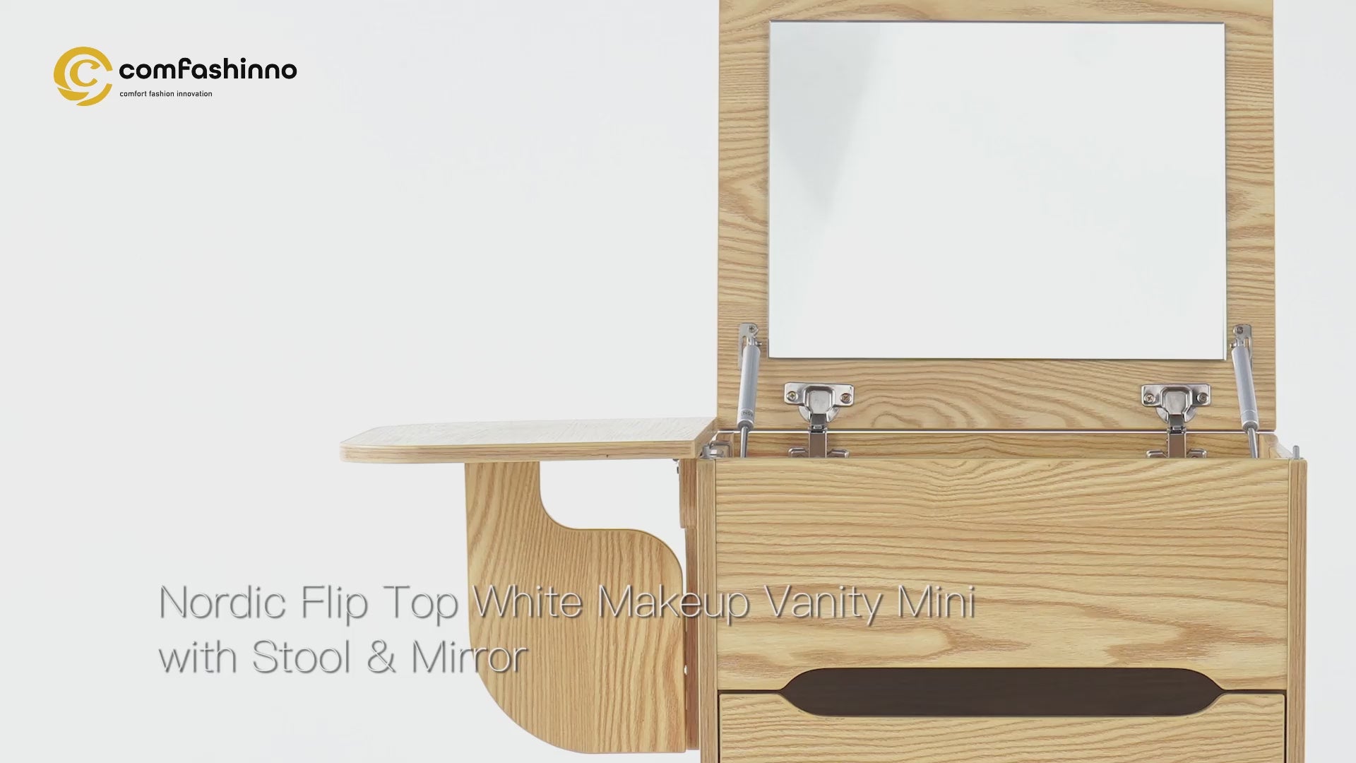 Versatile Mini Vanity Desk and Bedside Table Combo Natural