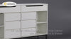 8 Drawer Modern White Double Dresser Wide Cabinet with Flip-Top Mirror & Shelves White