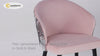 Upholstered Velvet Dining Chair Curved Back Modern Arm Chair Pink