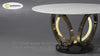 Contemporary Round Dining Table Set of 7 with Upholstered Chairs Table Only