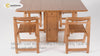 Modern Solid Wood Folding 5 Piece Dining Table Set for 4 Natural