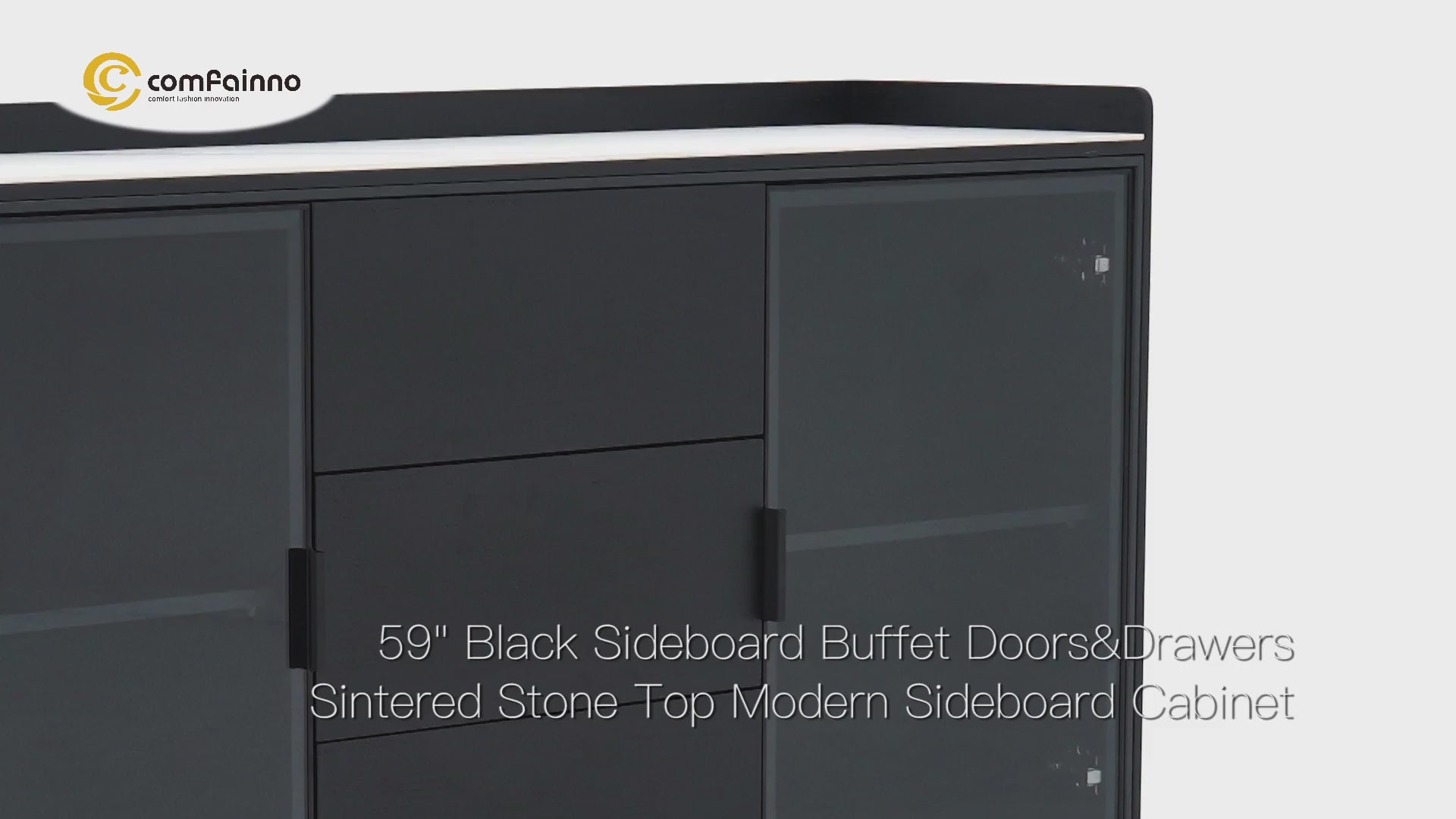 Sideboard Buffet Doors&Drawers Sintered Stone Top Modern Sideboard Cabinet 47.2" W x 15.7" D x 36.2" H