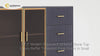 Modern Sideboard Sintered Stone Top Luxury Buffet Tempered Glass Doors Blue