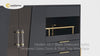 Dolawn Modern Sideboard Buffet Tempered Glass Doors & Shelf Tray Wine Rack Black