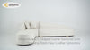 Modern L-Shaped Corner Sectional Sofa for Living Room Faux Leather Upholstery White