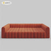 Velvet Modular Pit Sectional Sofa Set Convertible 6-Seater Upholstered Orange