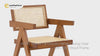 Natural Japandi Rattan Dining Chair with Solid Wood Frame Walnut