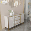 Cylina Modern Glossy Sideboard Buffet with 3 Drawers & 2 Doors White