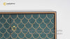 Modern Dining Room Blue Cabinet Scale Patterned Sideboard Buffet with Doors & Shelves 47.2"W x 15.7"D x 36.2"H