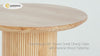 Japandi Round Small Dining Table for 2 Person Natural Wood Tabletop Walnut